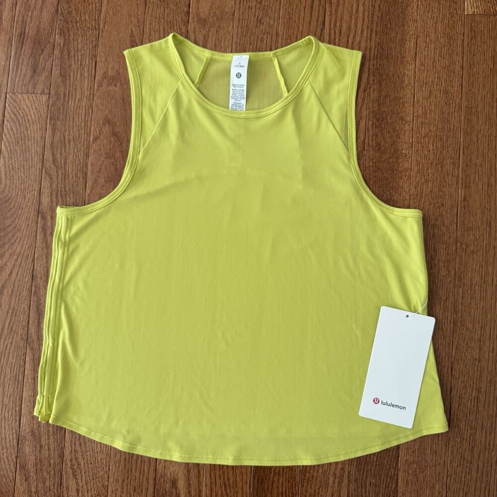 Lululemon Sculpt Cropped Tank Cinch Women’s 6 Yellow Serpentine Quick Dry NWT